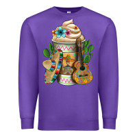 Purple Mexican Hot Coffee Cup Premium Sweatshirt - FaDigitalArtStudio