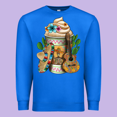 Mexican Hot Coffee Cup Premium Sweatshirt Designed By Fadigitalartstudio