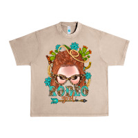 French Oak Western Rodeo Girl Braid Red Hair Urban Heavy Tee - BundleAndBundleShop