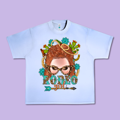 Western Rodeo Girl Braid Red Hair Urban Heavy Tee Designed By Bundleandbundleshop