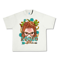 Pistachio Western Rodeo Girl Braid Red Hair Urban Heavy Tee - BundleAndBundleShop