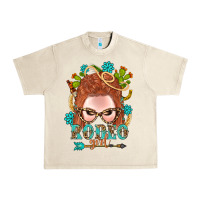 Sandshell Western Rodeo Girl Braid Red Hair Urban Heavy Tee - BundleAndBundleShop