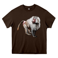 Chocolate Brown baboon Heavy Core Tee - LillyAllenDesigns