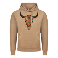 Vintage Coffee Western Tooled Leather Bull Skull Vintage Hoodie - Jasminsmagicworld
