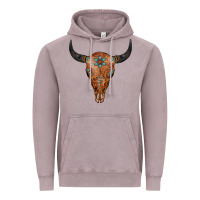 Vintage Zinc Western Tooled Leather Bull Skull Vintage Hoodie - Jasminsmagicworld