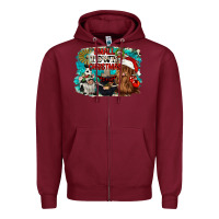 Burgundy small town christmas Zipper Hoodie - CowGirlArtShop