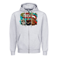Heather Grey small town christmas Zipper Hoodie - CowGirlArtShop