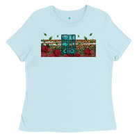 Baby Blue mexico with roses Ladies Tee - Jasminsmagicworld