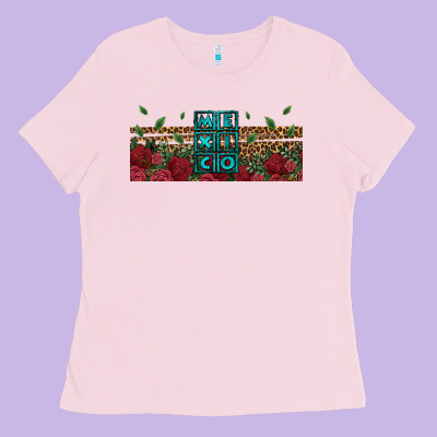 Mexico With Roses Ladies Tee Designed By Jasminsmagicworld