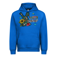 Cobalt Happy Easter Urban Hoodie - CowhideDigitalArt