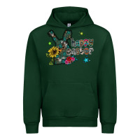 Forest Green Happy Easter Urban Hoodie - CowhideDigitalArt