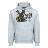 Heather Grey Happy Easter Urban Hoodie - CowhideDigitalArt