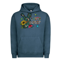 Pigment Midnight Navy Happy Easter Urban Hoodie - CowhideDigitalArt