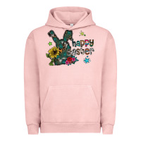 Pigment Salmon Happy Easter Urban Hoodie - CowhideDigitalArt