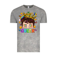 Cloud Rock LGBTQ+ Queer Portrait With Crown And Rainbow Vintage Tee - BundleAndBundleShop