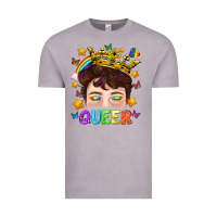 Lgbtq+ Queer Portrait With Crown And Rainbow Vintage Tee | Teevron