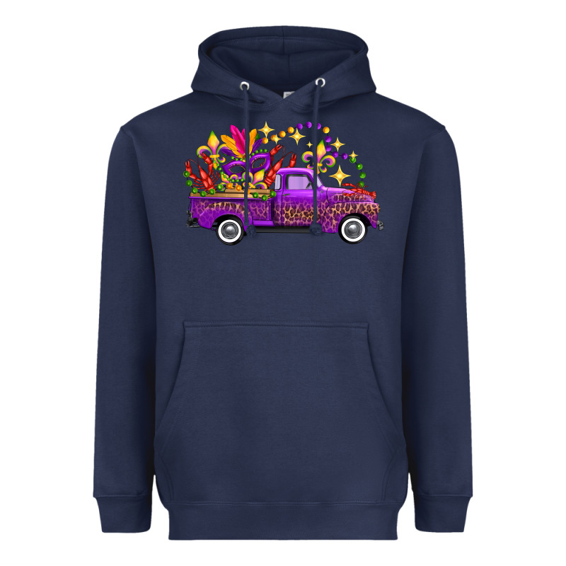 Mardi Gras Leopard Truck Heavyweight Hoodie by FaDigitalArtStudio | Teevron