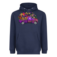 Navy Mardi Gras Leopard Truck Heavyweight Hoodie - FaDigitalArtStudio