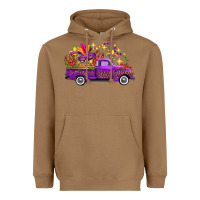 Toasted Coconut Mardi Gras Leopard Truck Heavyweight Hoodie - FaDigitalArtStudio