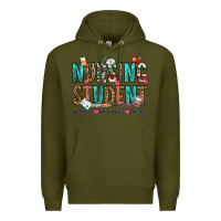 Army Green nursing student no sleep no money no life Premium Hoodie - OliviaCreatesArt
