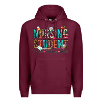 Burgundy nursing student no sleep no money no life Premium Hoodie - OliviaCreatesArt