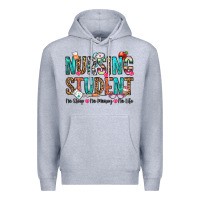 Heather Grey nursing student no sleep no money no life Premium Hoodie - OliviaCreatesArt