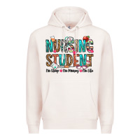 Pale Pink nursing student no sleep no money no life Premium Hoodie - OliviaCreatesArt