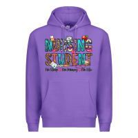 Purple nursing student no sleep no money no life Premium Hoodie - OliviaCreatesArt
