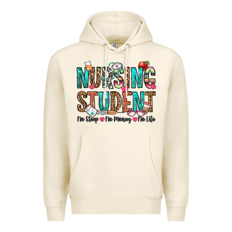 Nursing Student No Sleep No Money No Life Premium Hoodie by OliviaCreatesArt | Teevron