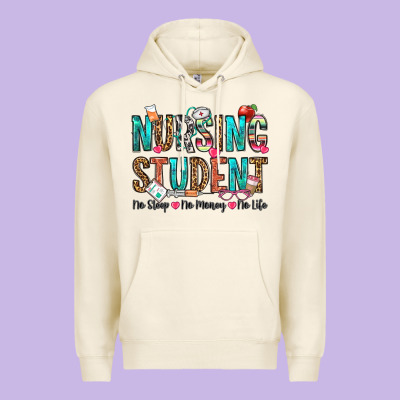 Nursing Student No Sleep No Money No Life Premium Hoodie Designed By Oliviacreatesart