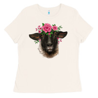Suffolk Ewe Sheep With Floral Headdress Ladies Tee | Teevron