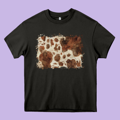 Cowhide Background Heavy Core Tee Designed By Barkaloodesign