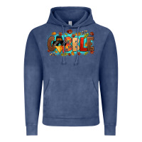 Vintage Denim gobble with thanksgiving turkeys Vintage Hoodie - MaliasSmallBusiness