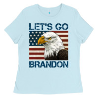 Baby Blue american bald eagle let's go brandon Ladies Tee - Jasminsmagicworld