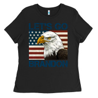 Black american bald eagle let's go brandon Ladies Tee - Jasminsmagicworld