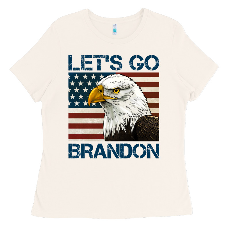 American Bald Eagle Let's Go Brandon Ladies Tee by Jasminsmagicworld | Teevron