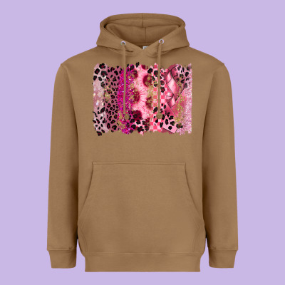 Breast Cancer Brushstroke Heavyweight Hoodie Designed By Fadigitalartstudio