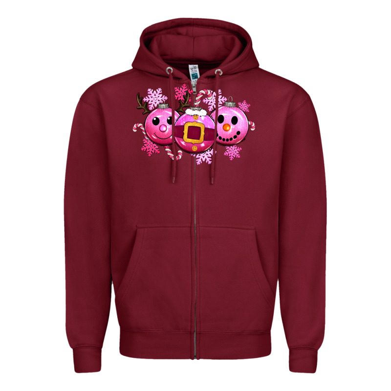 Pink Christmas Zipper Hoodie by CowGirlArtShop | Teevron
