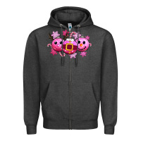 Charcoal Heather pink christmas Zipper Hoodie - CowGirlArtShop