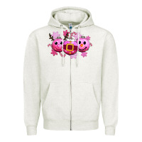 Oatmeal Heather pink christmas Zipper Hoodie - CowGirlArtShop