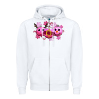 White pink christmas Zipper Hoodie - CowGirlArtShop