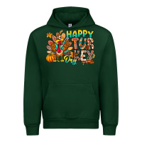 Forest Green Happy Turkey Day Urban Hoodie - CowhideDigitalArt