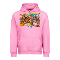 Fuchsia Pink Happy Turkey Day Urban Hoodie - CowhideDigitalArt