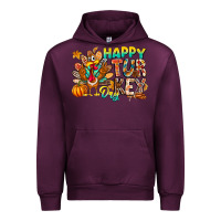 Mauve Wine Happy Turkey Day Urban Hoodie - CowhideDigitalArt