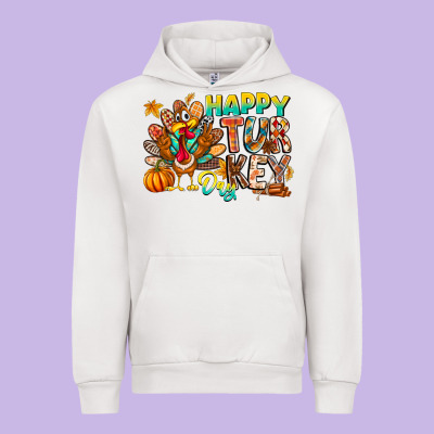 Happy Turkey Day Urban Hoodie Designed By Cowhidedigitalart
