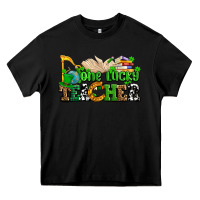 Black one lucky teacher Heavy Core Tee - AdoDesignShop