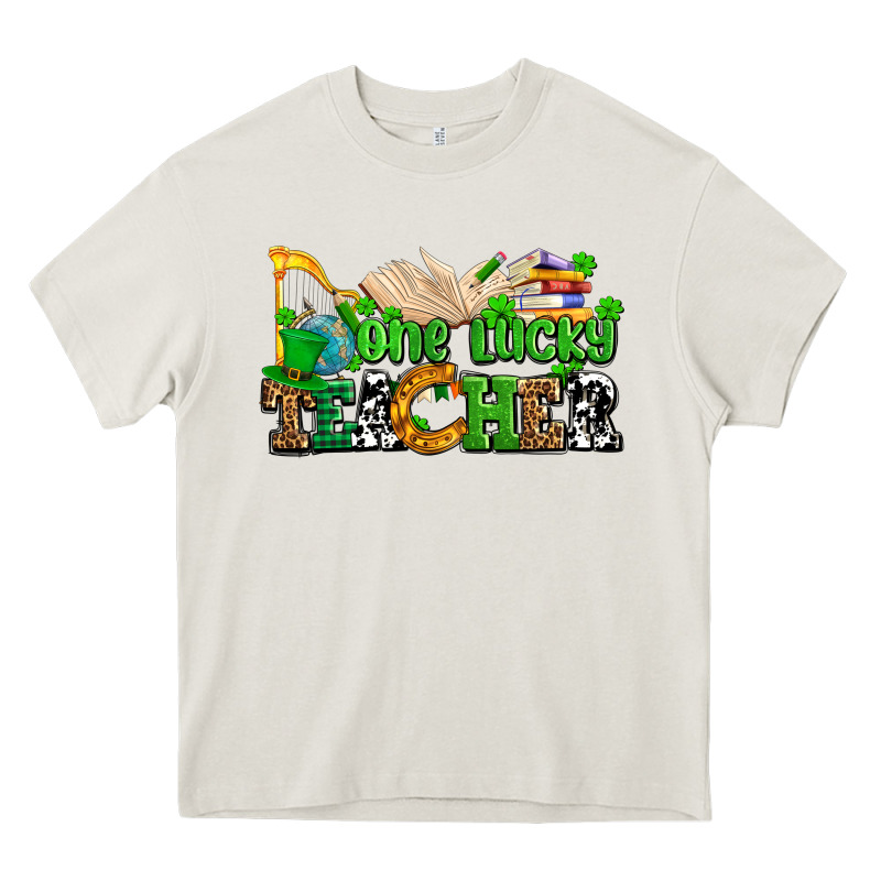 One Lucky Teacher Heavy Core Tee by AdoDesignShop | Teevron