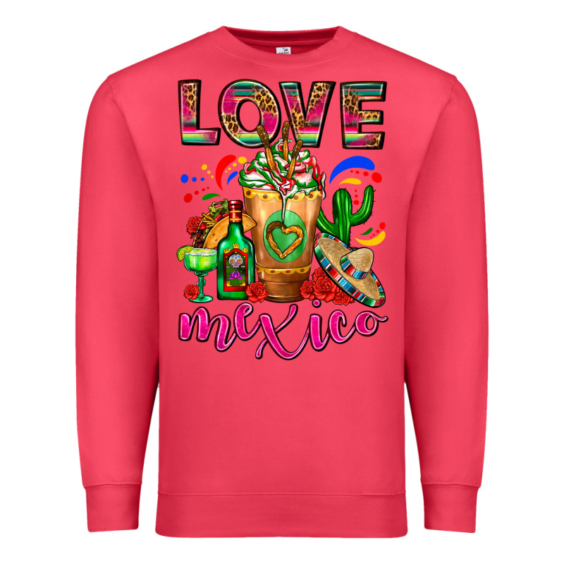 Love Mexico Cold Drink Frappe Premium Sweatshirt by FaDigitalArtStudio | Teevron