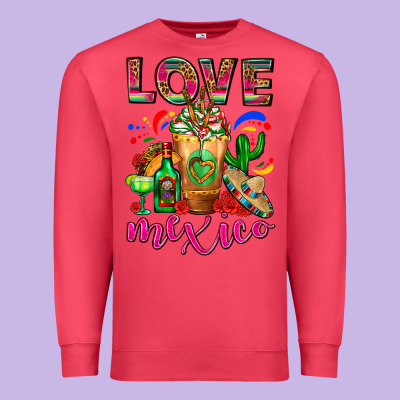 Love Mexico Cold Drink Frappe Premium Sweatshirt Designed By Fadigitalartstudio