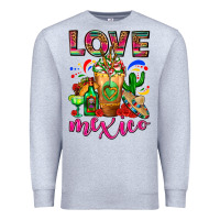 Heather Grey Love Mexico Cold Drink Frappe Premium Sweatshirt - FaDigitalArtStudio